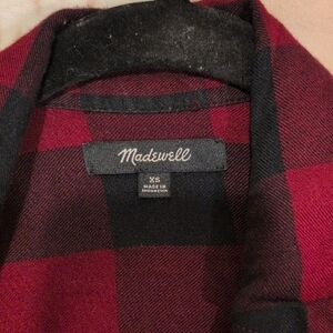 Madewell Burgundy and Black Checkered Shirt